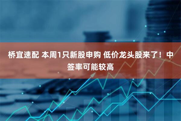 桥宜速配 本周1只新股申购 低价龙头股来了！中签率可能较高