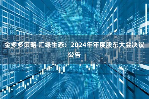 金多多策略 汇绿生态：2024年年度股东大会决议公告
