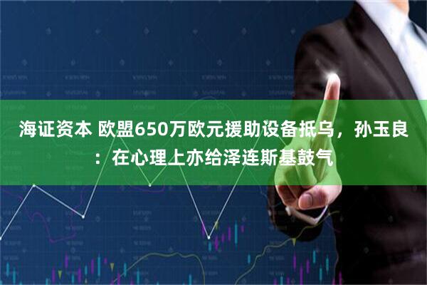 海证资本 欧盟650万欧元援助设备抵乌，孙玉良：在心理上亦给泽连斯基鼓气