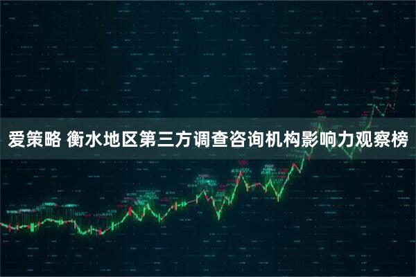 爱策略 衡水地区第三方调查咨询机构影响力观察榜