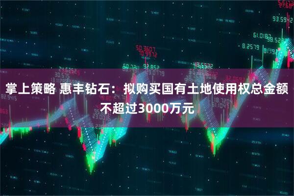 掌上策略 惠丰钻石：拟购买国有土地使用权总金额不超过3000万元