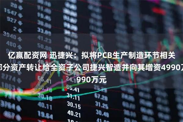 亿赢配资网 迅捷兴：拟将PCB生产制造环节相关的部分资产转让给全资子公司捷兴智造并向其增资4990万元