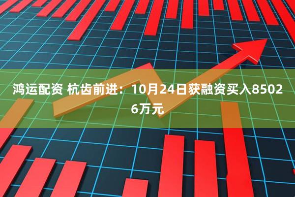 鸿运配资 杭齿前进：10月24日获融资买入85026万元